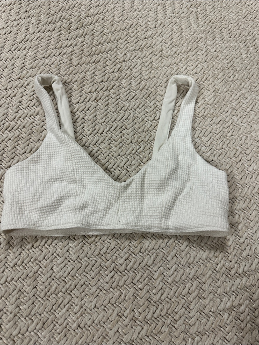 ALO Yoga Cream Textured Bralette